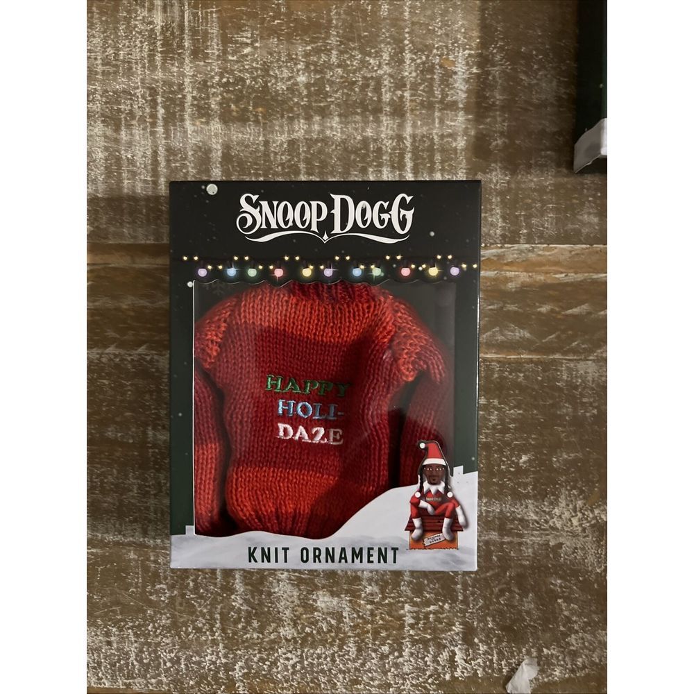 Snoop‎ Dogg Knit Ornament Christmas Sweater 'Happy Holi-Daze' Snoop On The Stoop